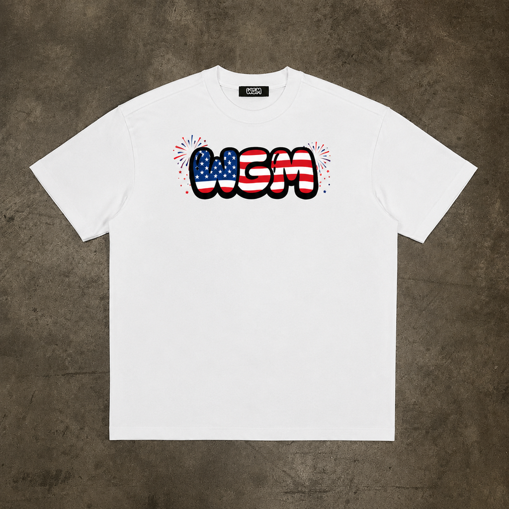 4th of July white t-shirt