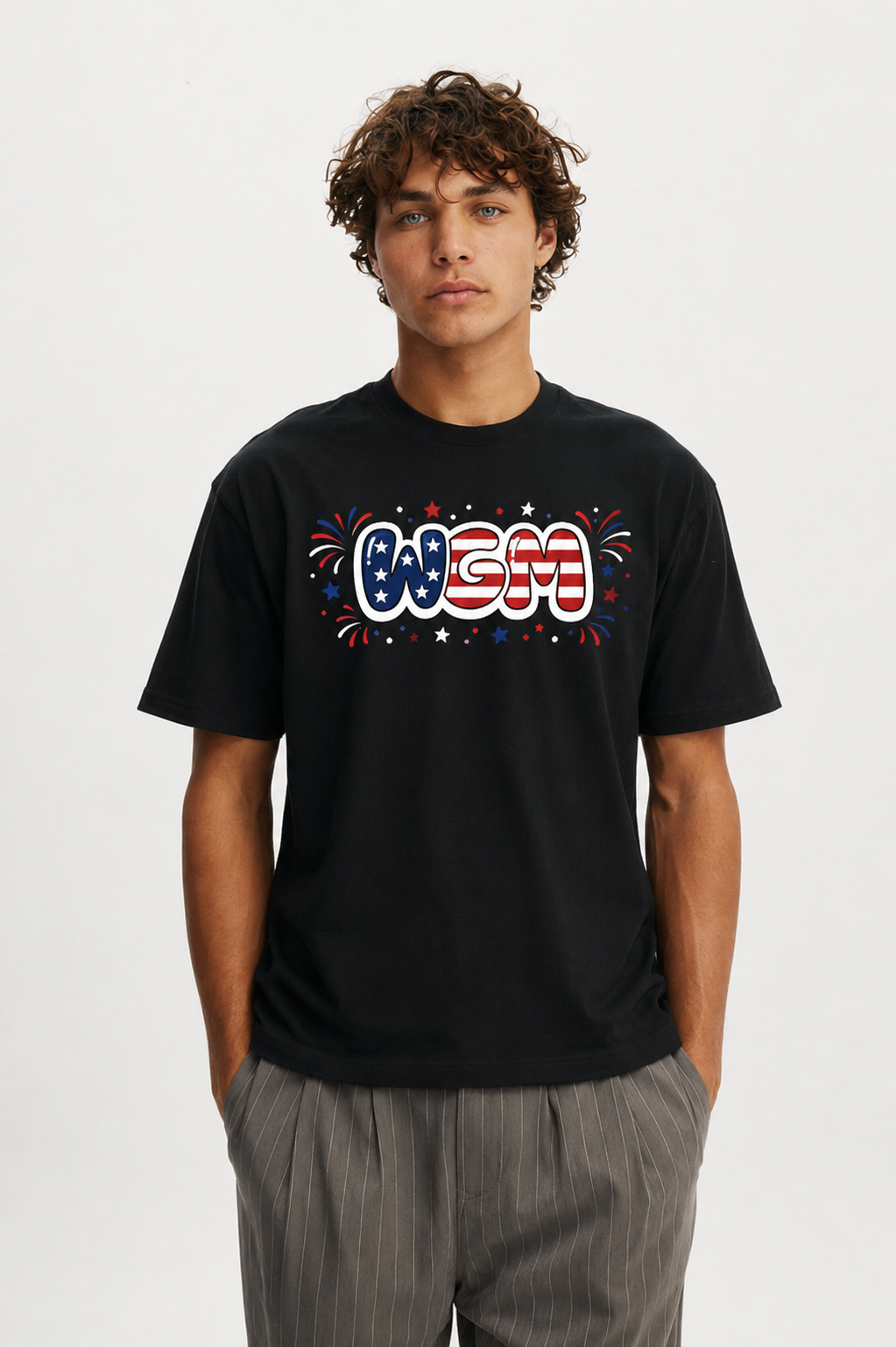 4th of July black t-shirt