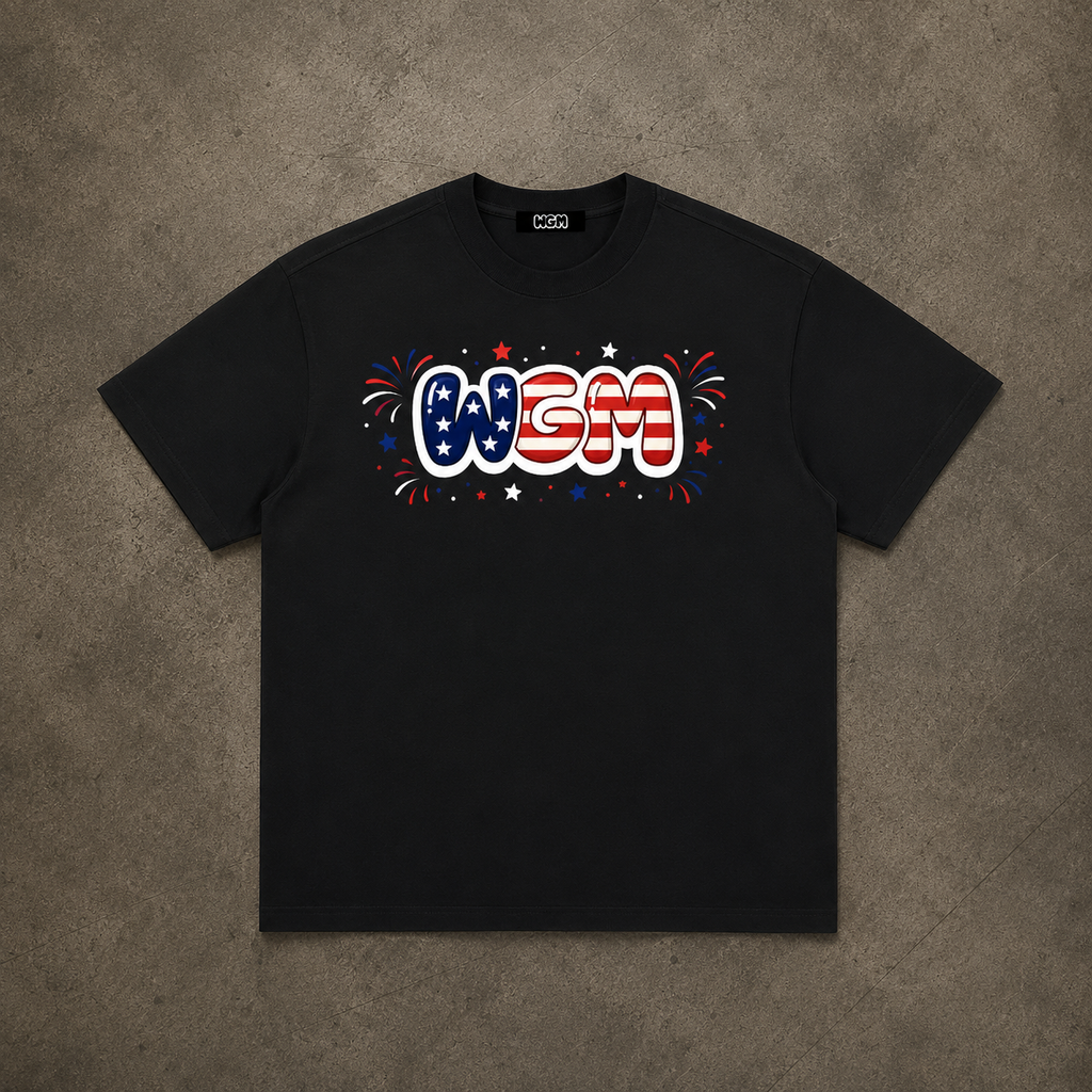 4th of July black t-shirt